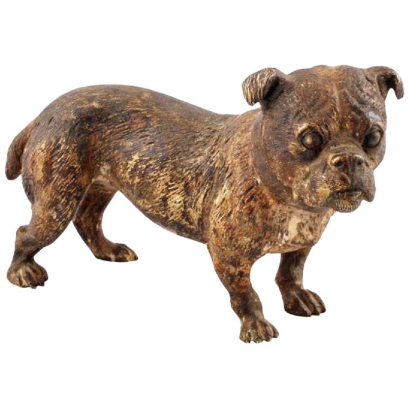 Austrian Cold Painted Bronze Terrier, 19th Century For Sale