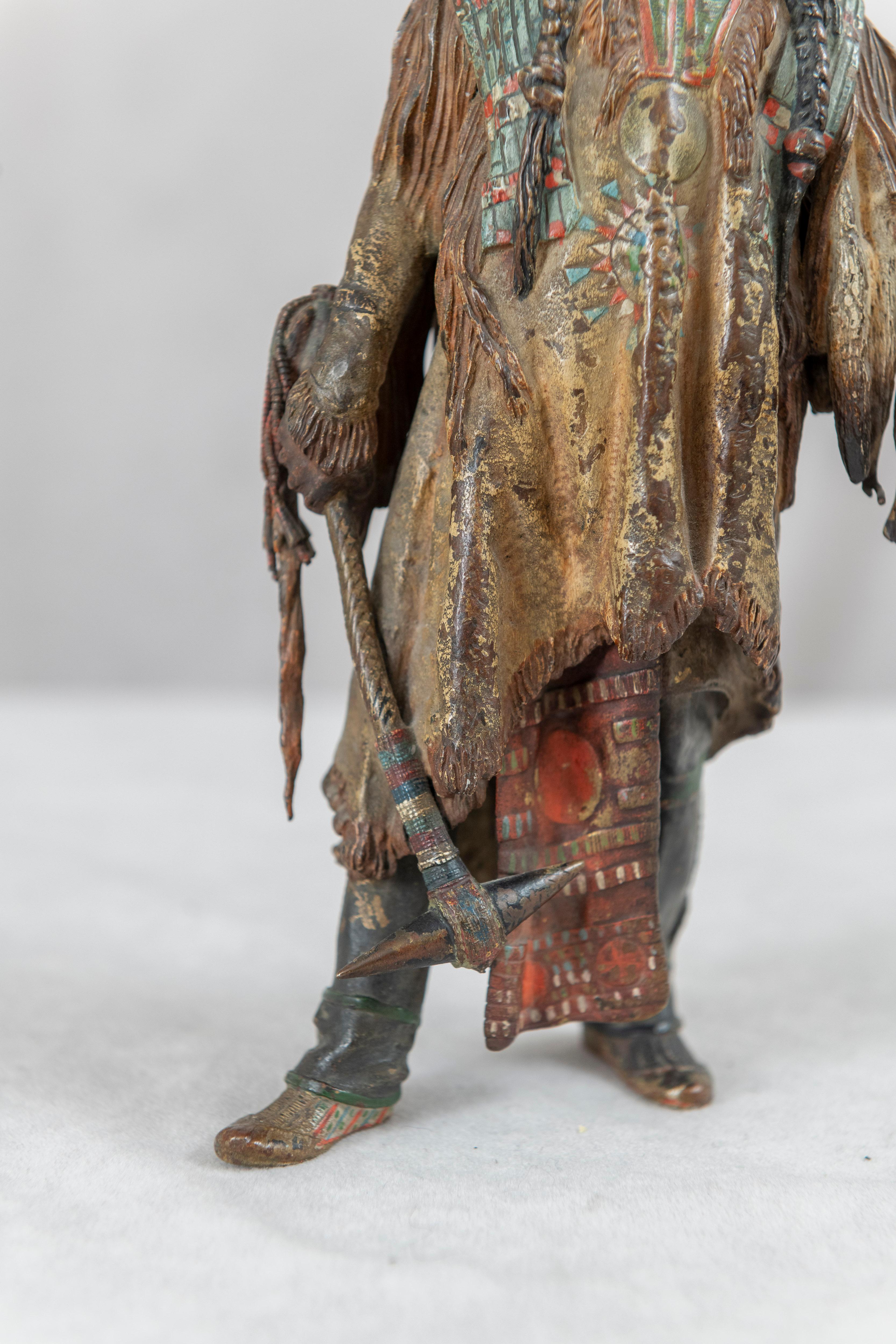 Austrian Cold Painted Figure of an American Indian, by Carl Kauba (1865-1922)  For Sale 2