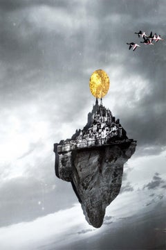 Austrian Contemporary 3D Art Collage Fine Art Giclee Gold Leaf Mont. St Michel