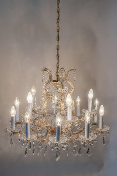 Austrian Crown Shaped Crystal Chandelier From Vienna, circa 1930