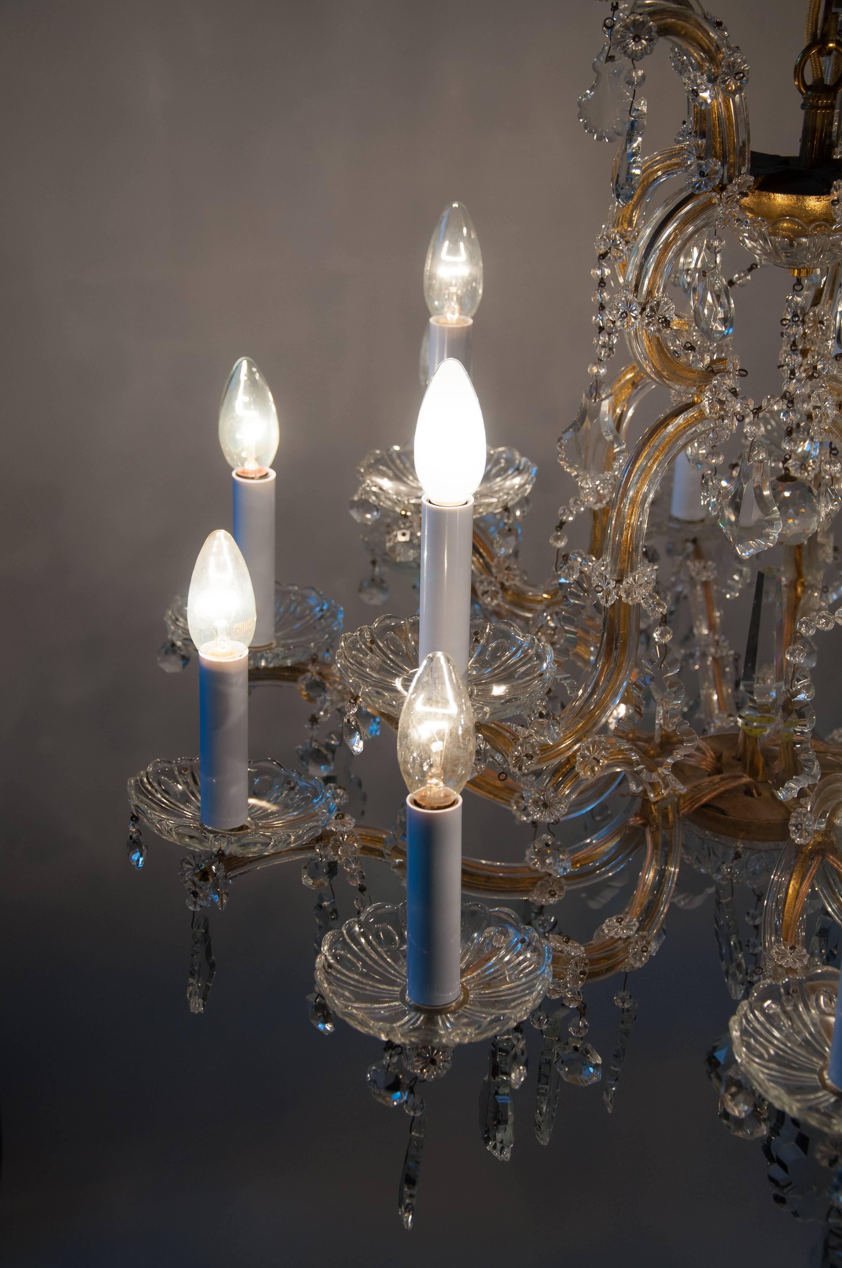 Austrian Crown Shaped Crystal Chandelier From Vienna, circa 1930 For Sale 1