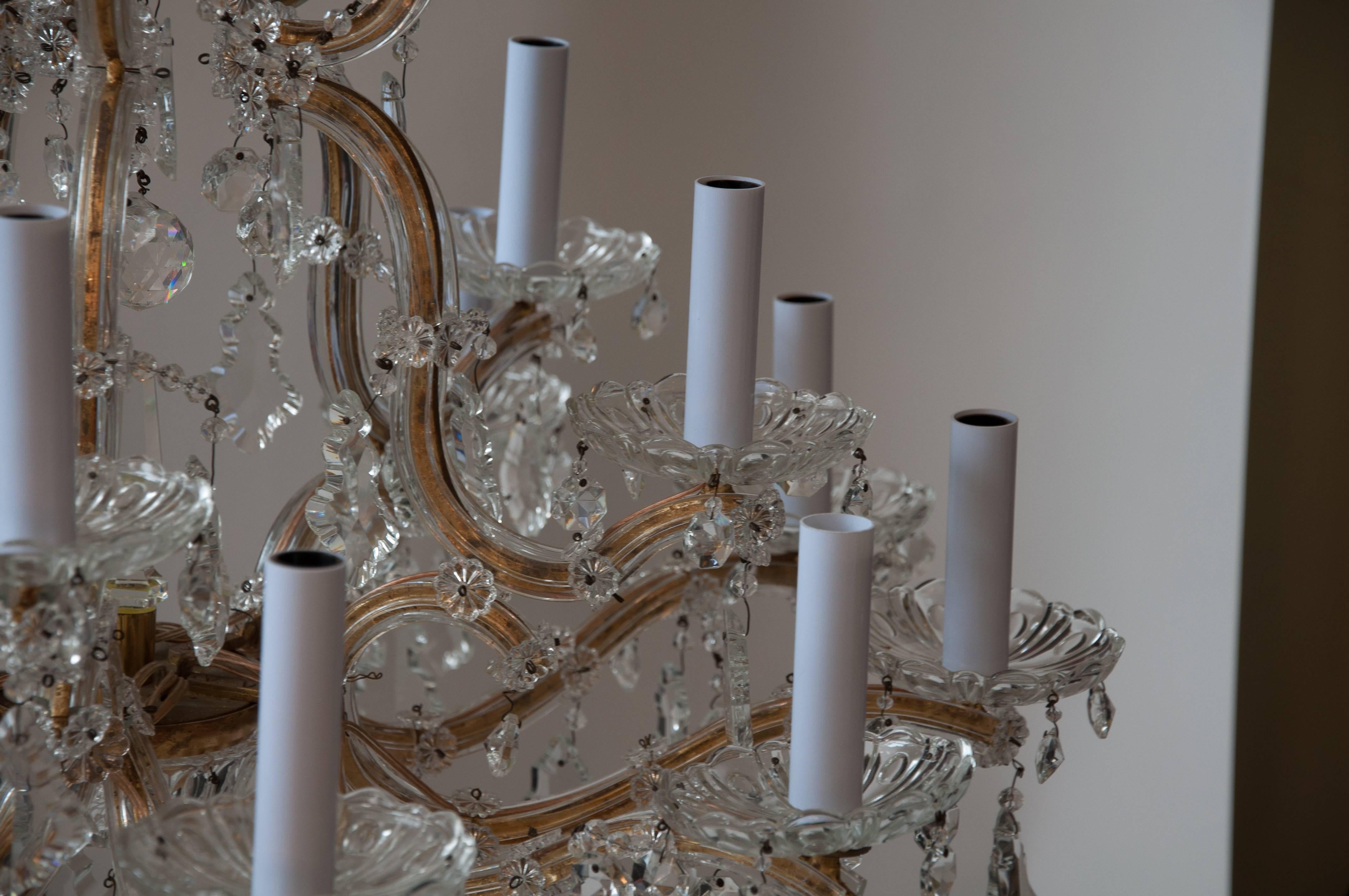 Austrian Crown Shaped Crystal Chandelier From Vienna, circa 1930 For Sale 3