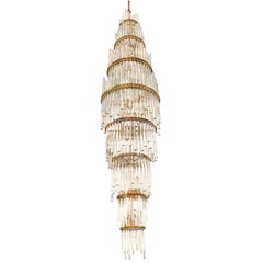 Austrian Crystal and Brass Chandelier by Christoph Palme