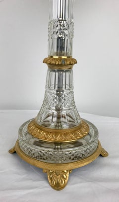 Austrian Cut Crystal and Gilt Bronze Classical Table Lamp