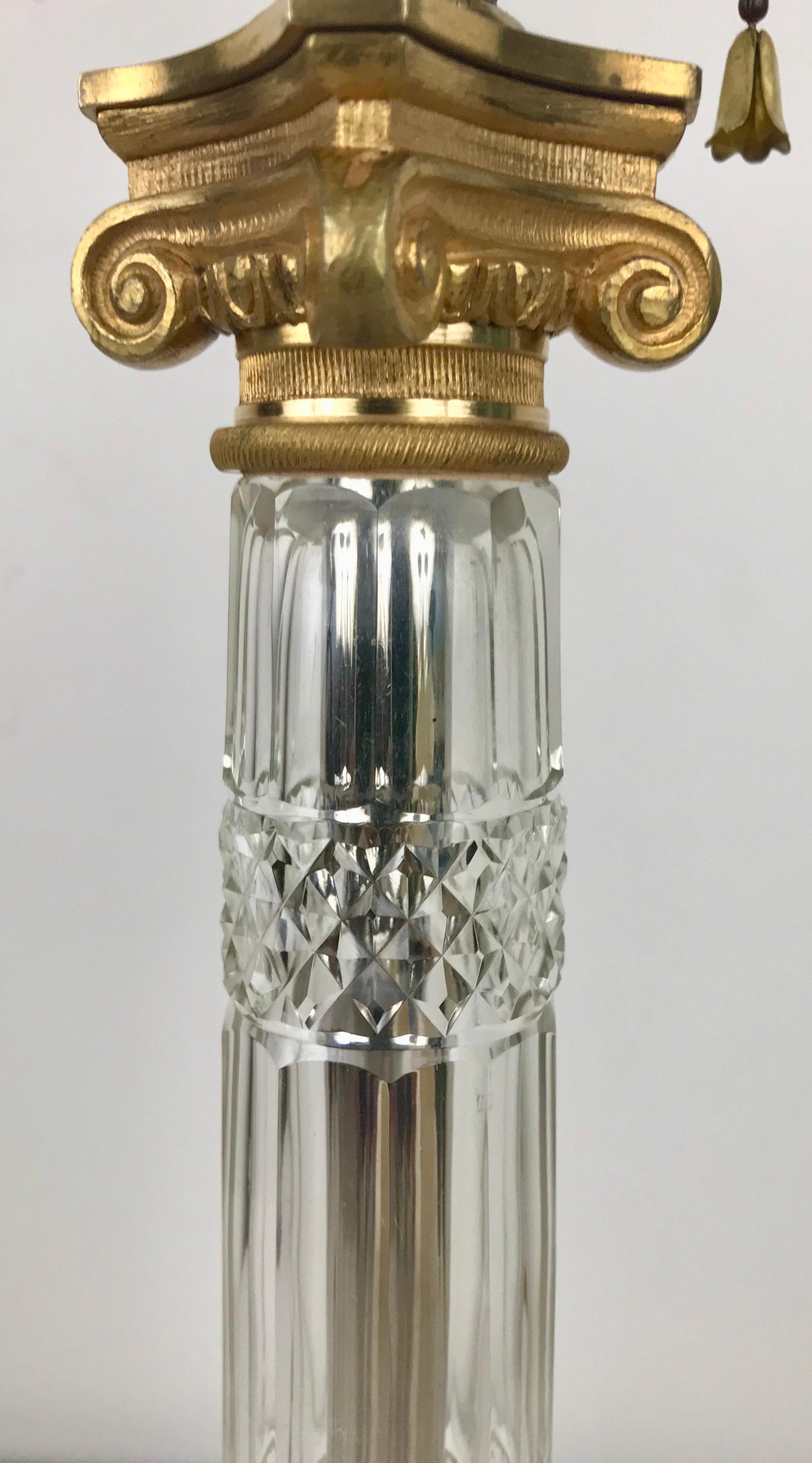 Austrian Cut Crystal and Gilt Bronze Classical Table Lamp For Sale 1