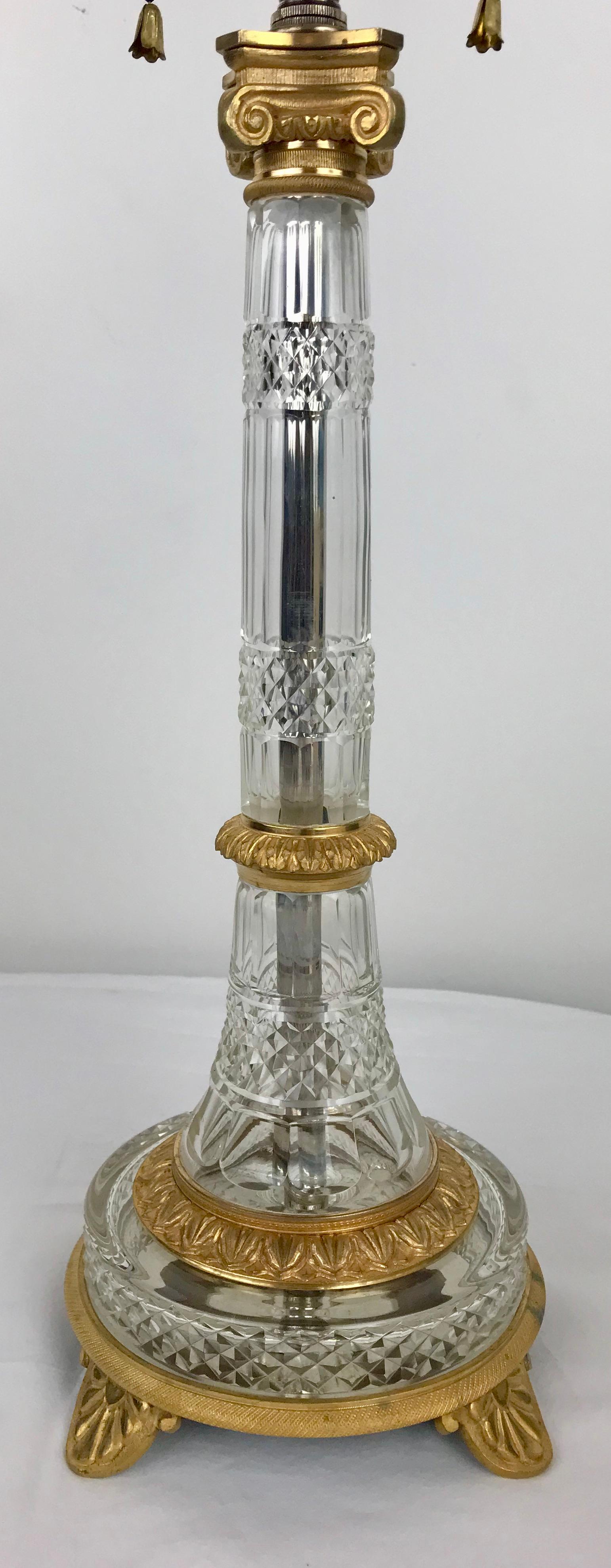 Austrian Cut Crystal and Gilt Bronze Classical Table Lamp For Sale 2