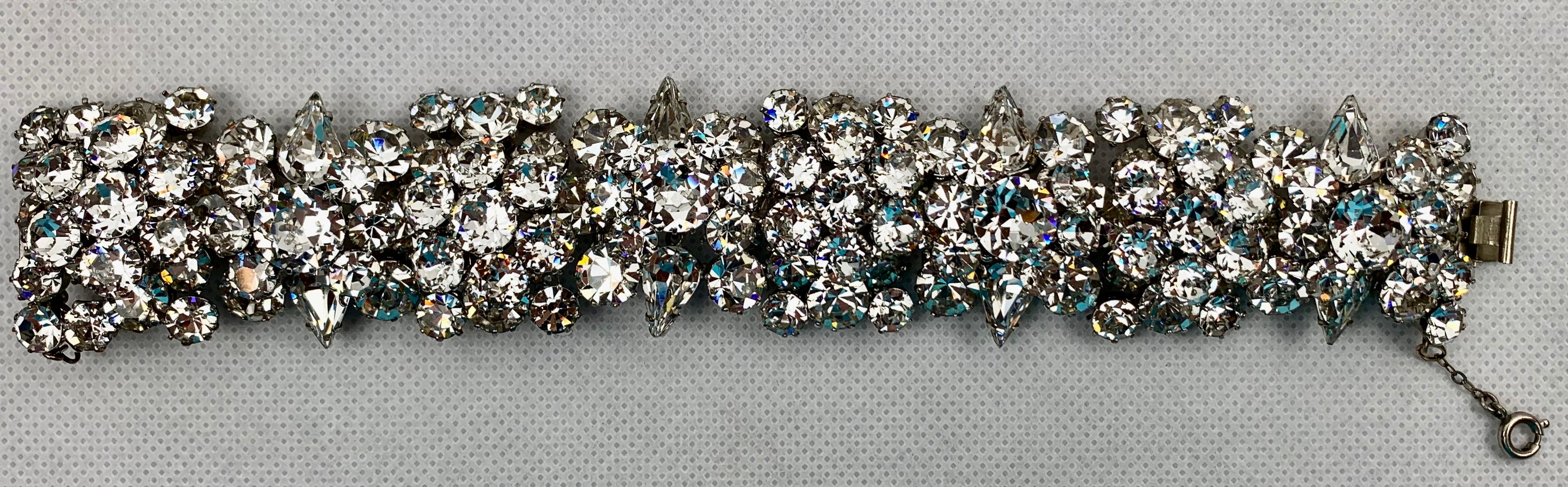 Women's  Austrian Cut Crystal Vintage Bracelet by Schoffel & Company- c. 1950s