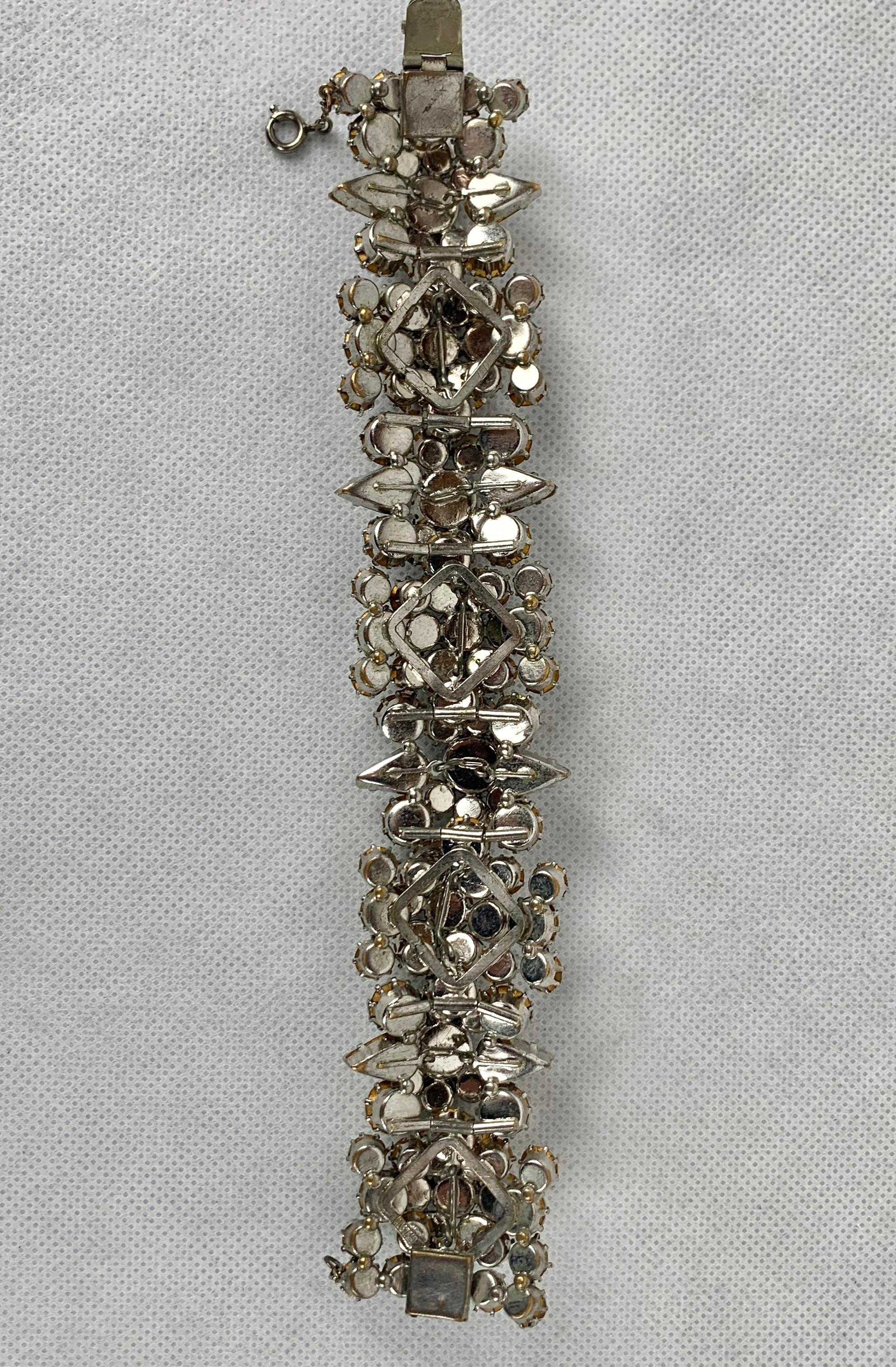  Austrian Cut Crystal Vintage Bracelet by Schoffel & Company- c. 1950s 2