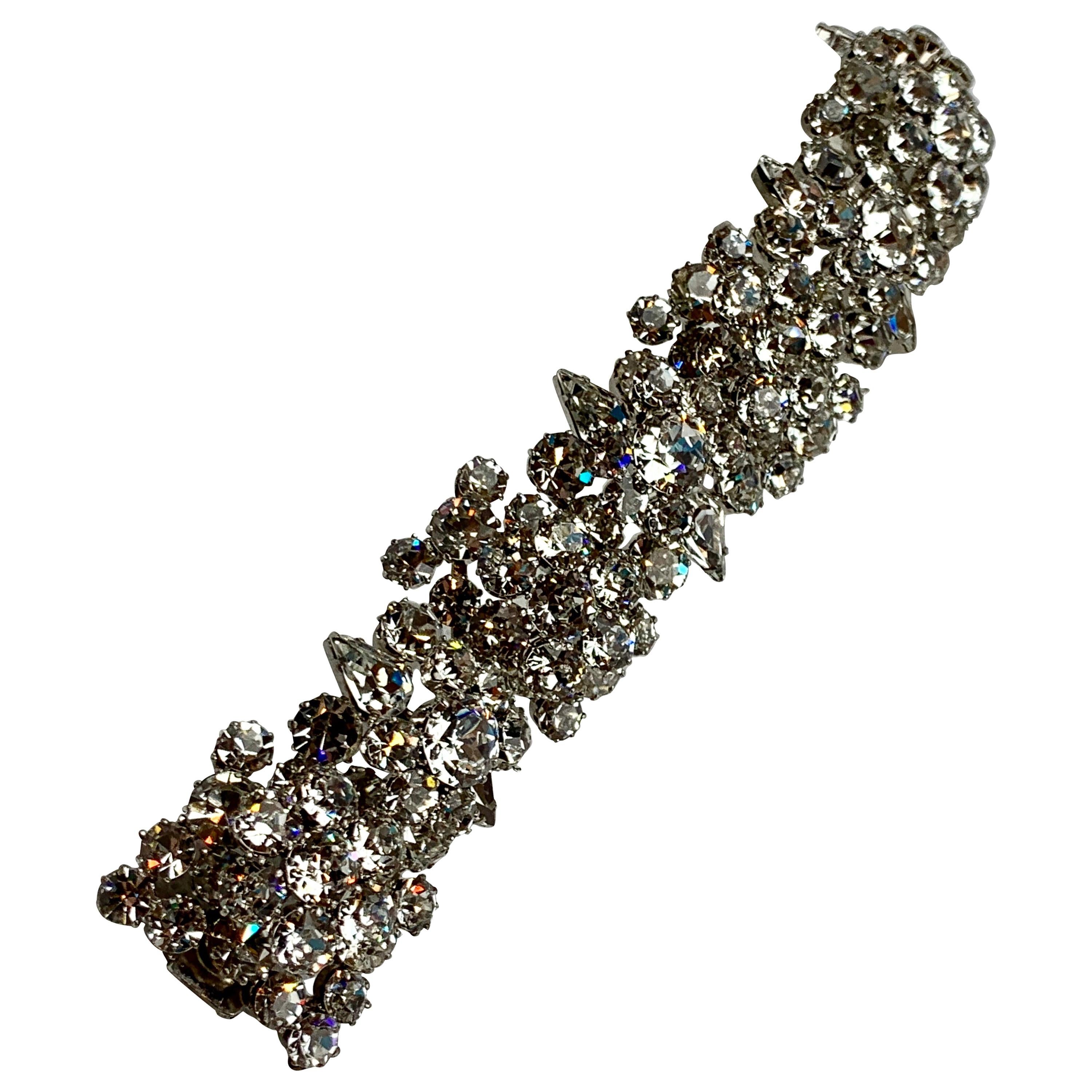  Austrian Cut Crystal Vintage Bracelet by Schoffel & Company- c. 1950s