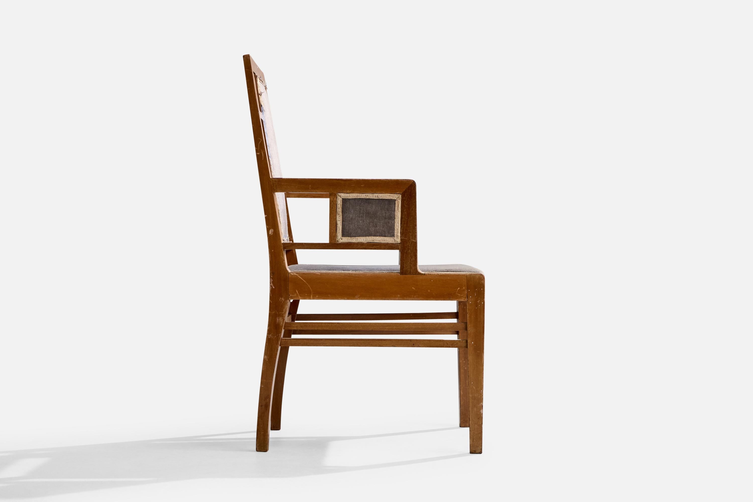 Tessuto Designer austriaco, poltrona, Wood, Fabrice, Austria, anni '10 del XX secolo in vendita