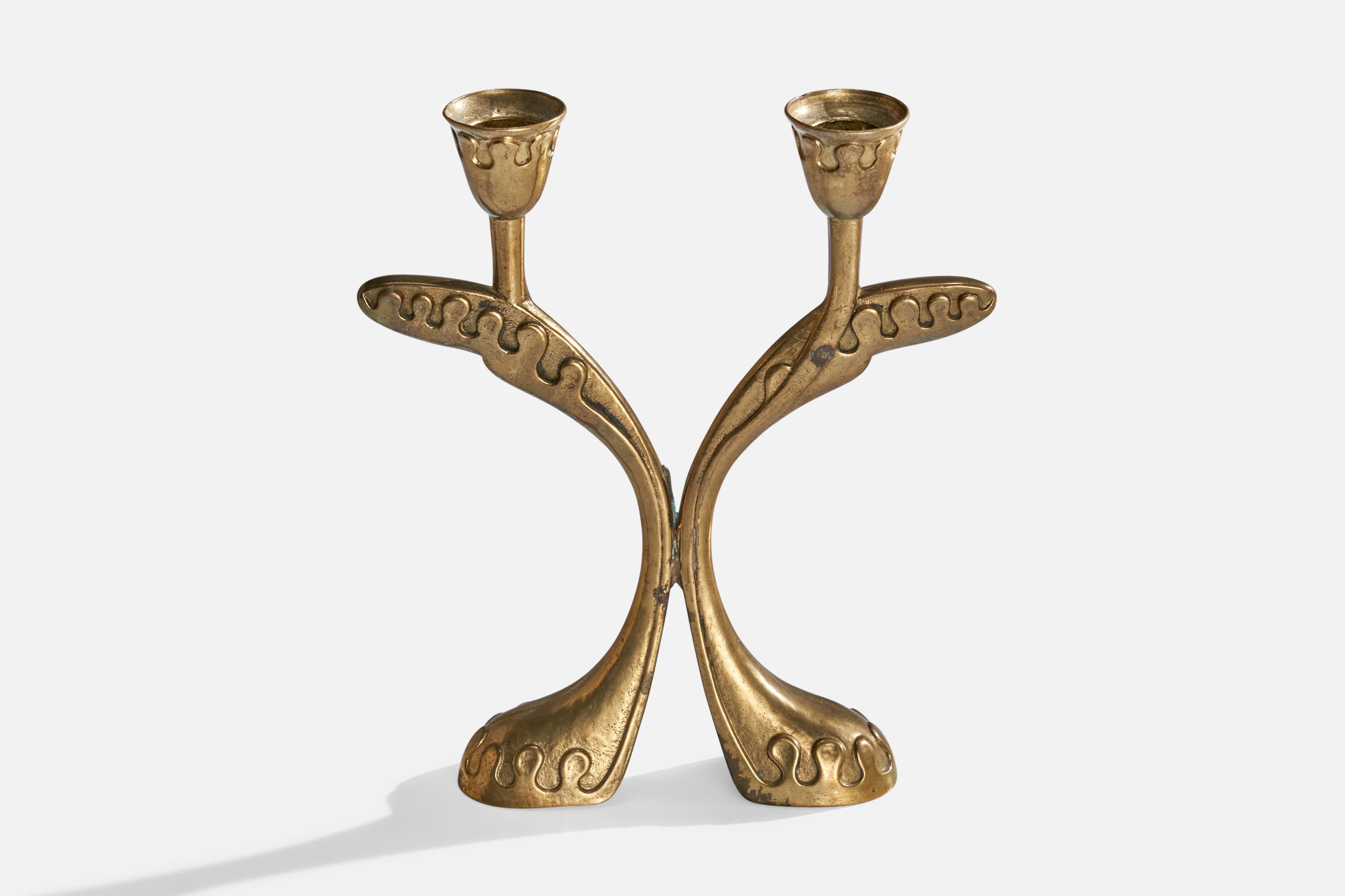 Österreichischer Designer, Kandelaber, Messing, Österreich, 1930er Jahre im Zustand „Gut“ im Angebot in High Point, NC