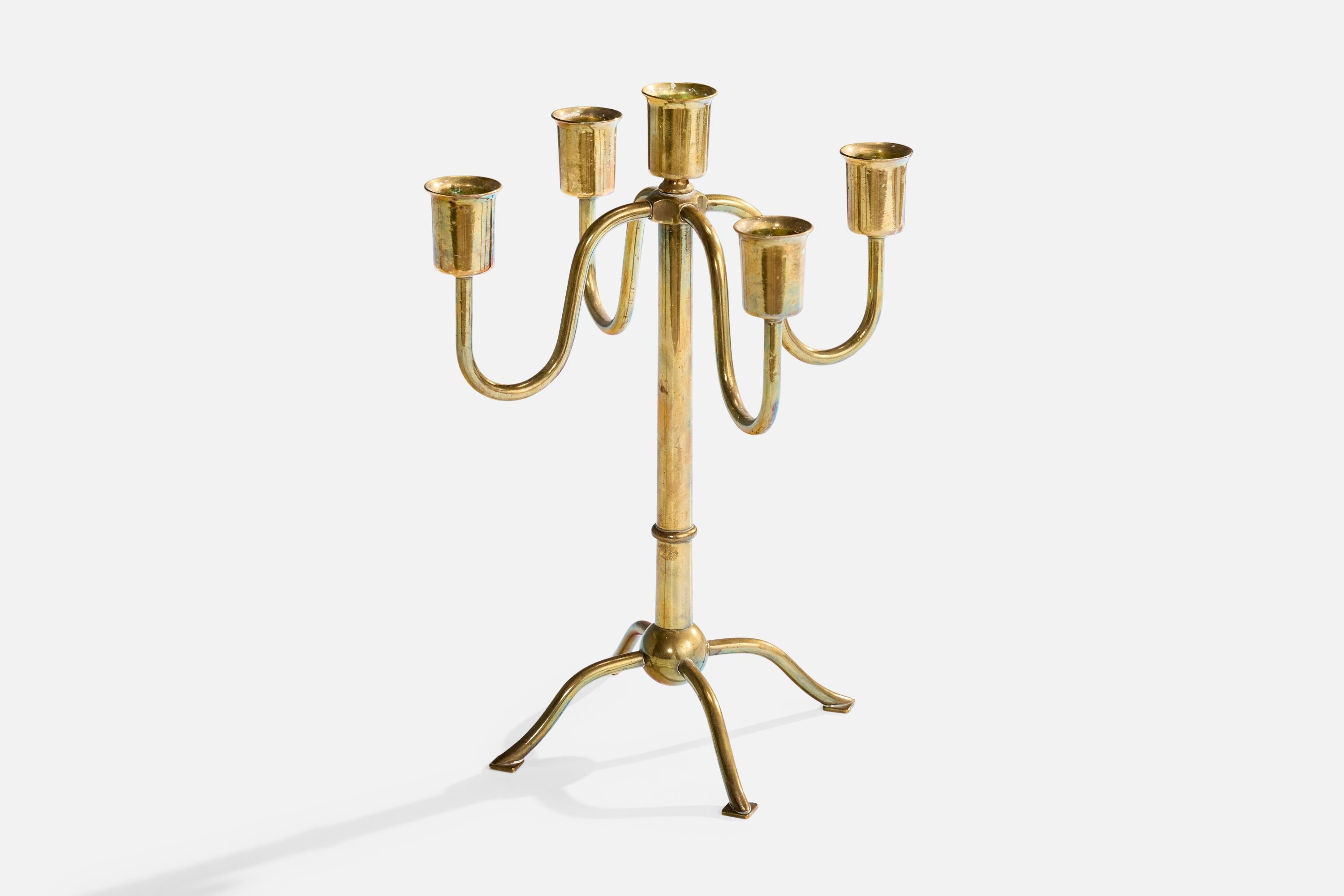 Designer austriaco, Candelabri, Ottone, Austria, anni '20 In condizioni buone in vendita a High Point, NC