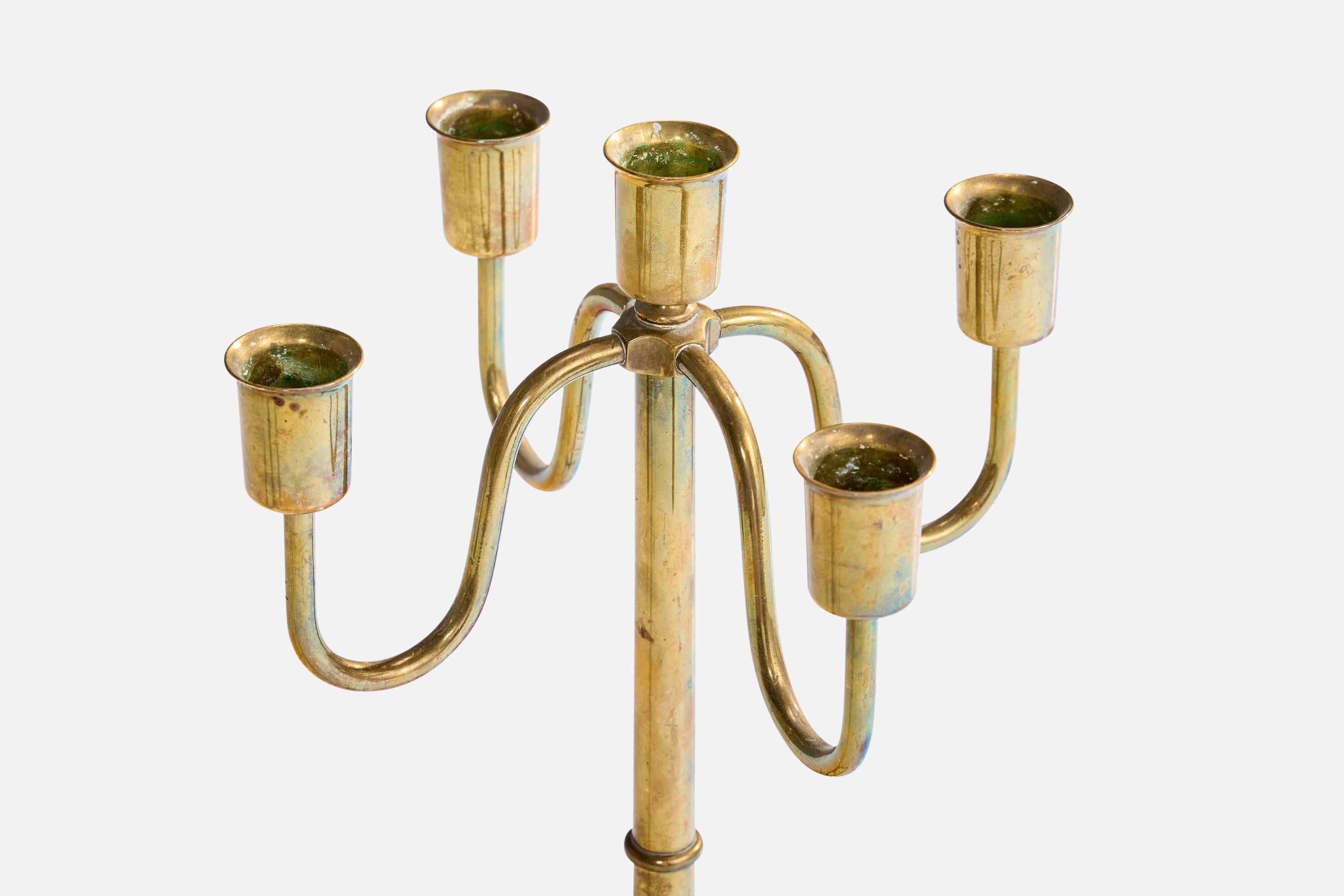 Inizio XX secolo Designer austriaco, Candelabri, Ottone, Austria, anni '20 in vendita