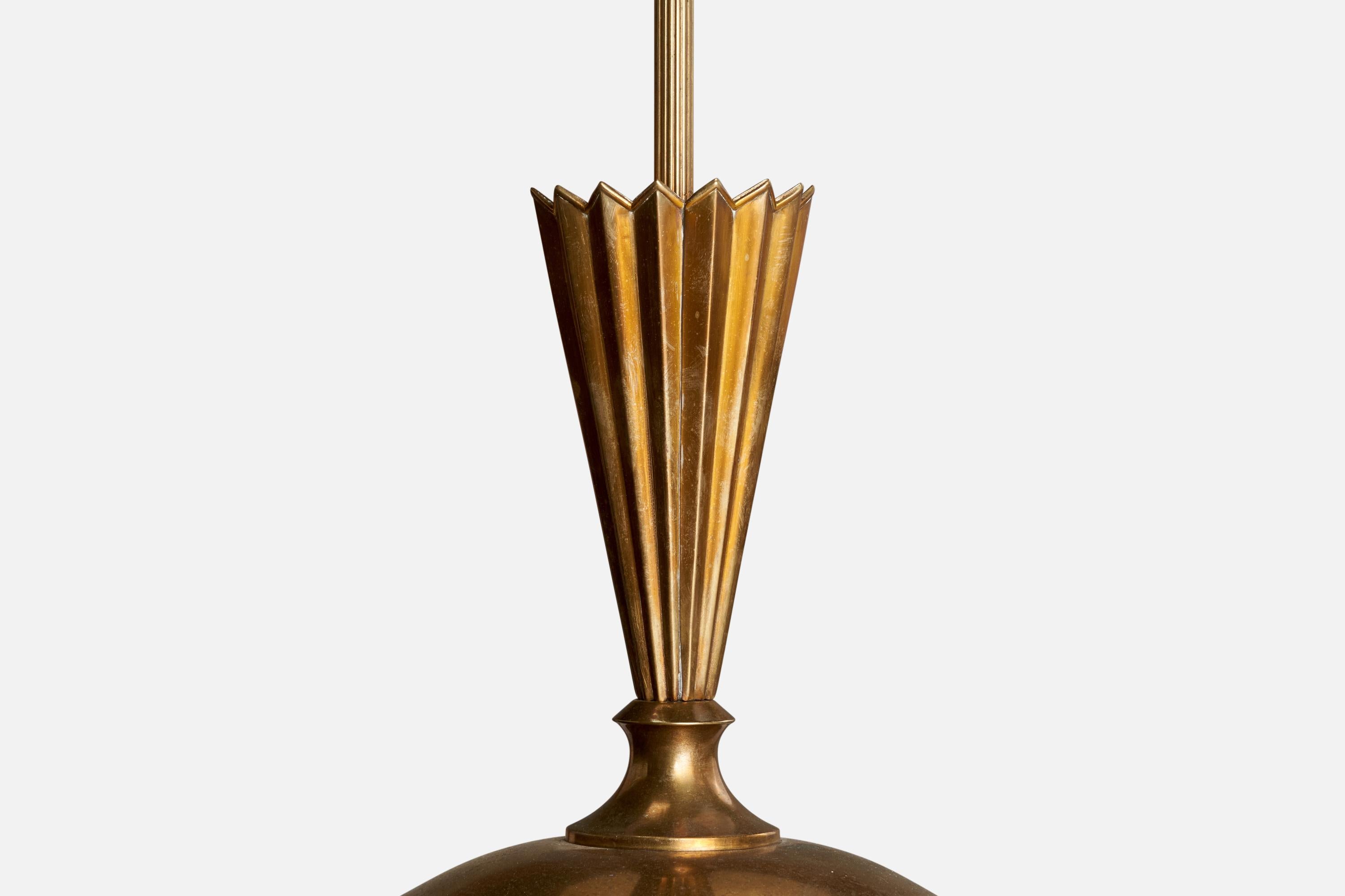 Designer autrichien, lustre, laiton, Autriche, années 1920 en vente 5