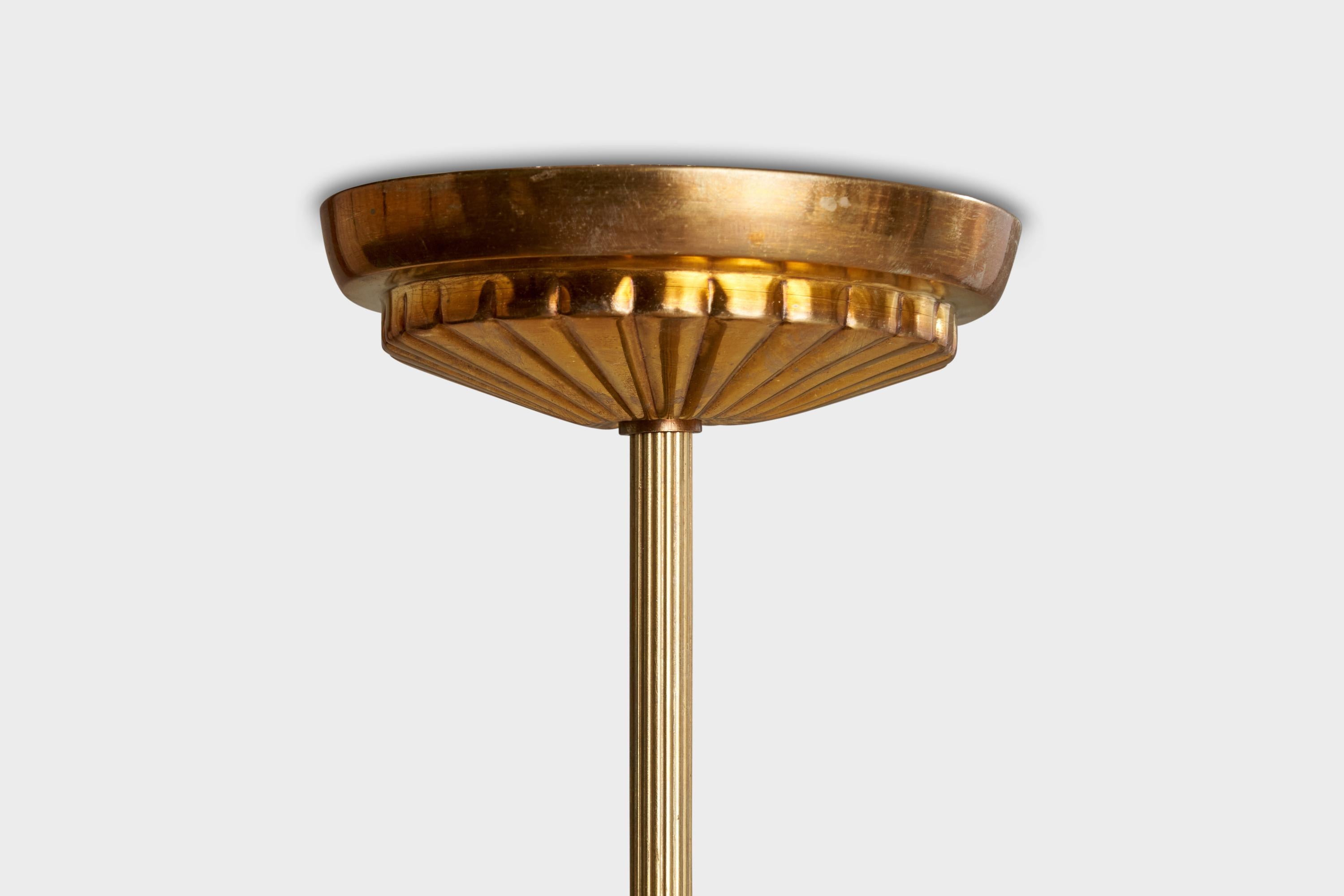 Autrichien Designer autrichien, lustre, laiton, Autriche, années 1920 en vente
