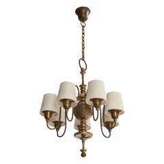 Designer austriaco, lampadario, ottone, tessuto, Austria, anni '1920