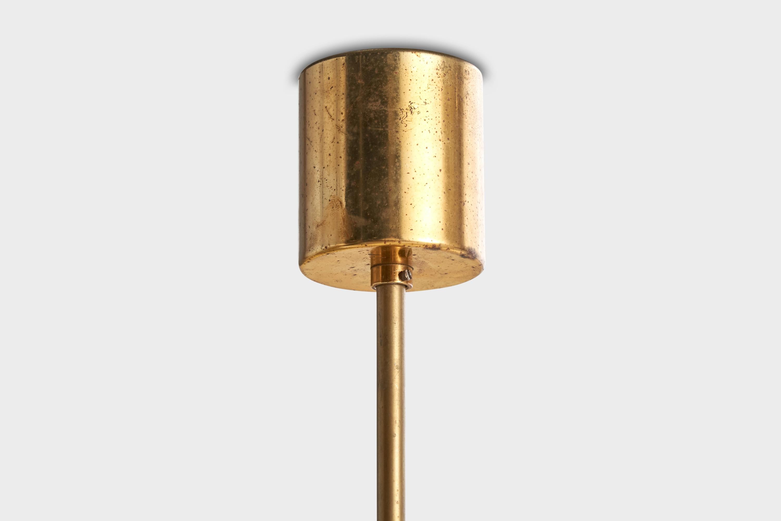 Designer austriaco, lampadario, ottone, tessuto, Austria, anni '1930 in vendita 4