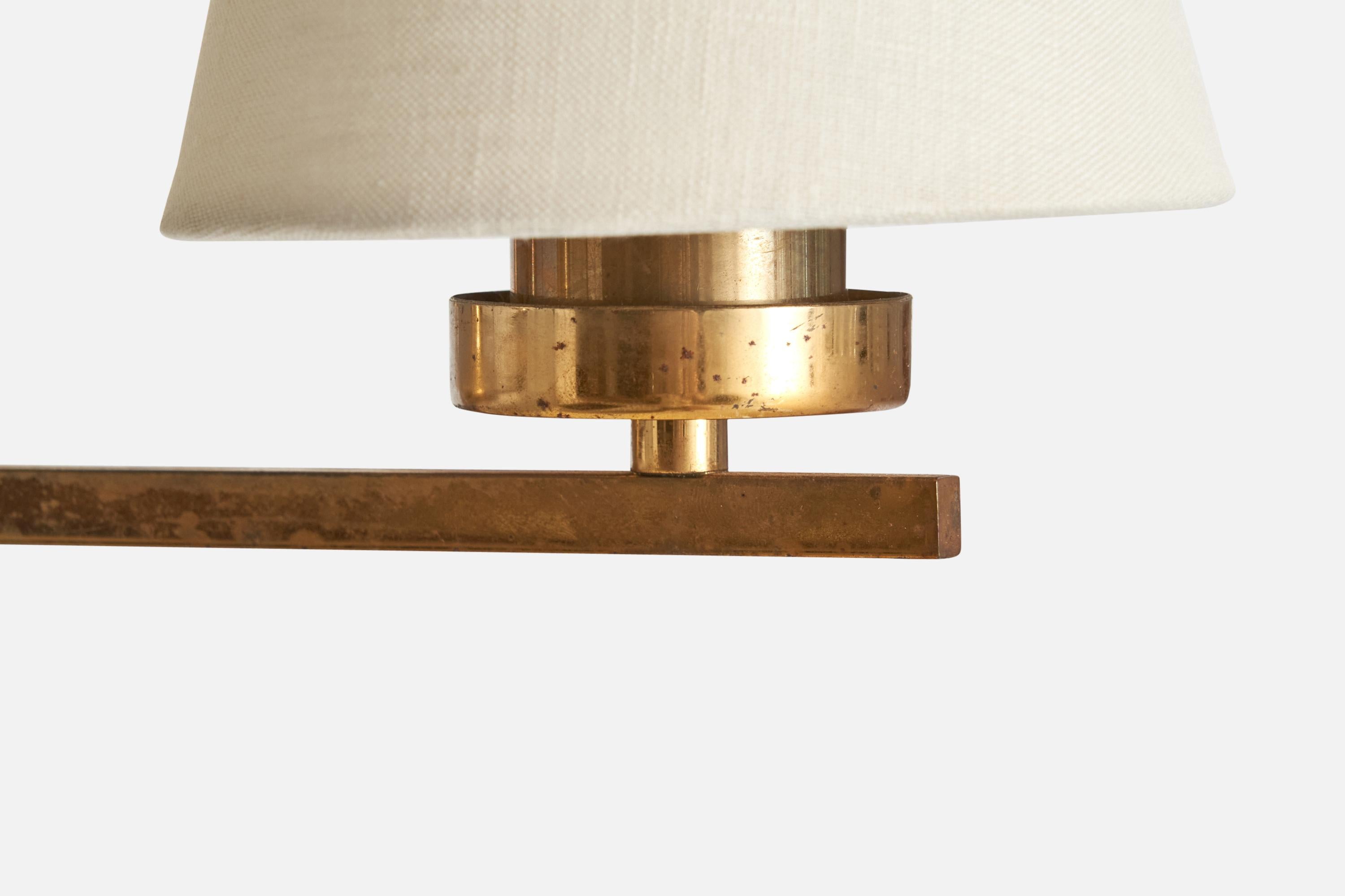 Designer austriaco, lampadario, ottone, tessuto, Austria, anni '1930 in vendita 3