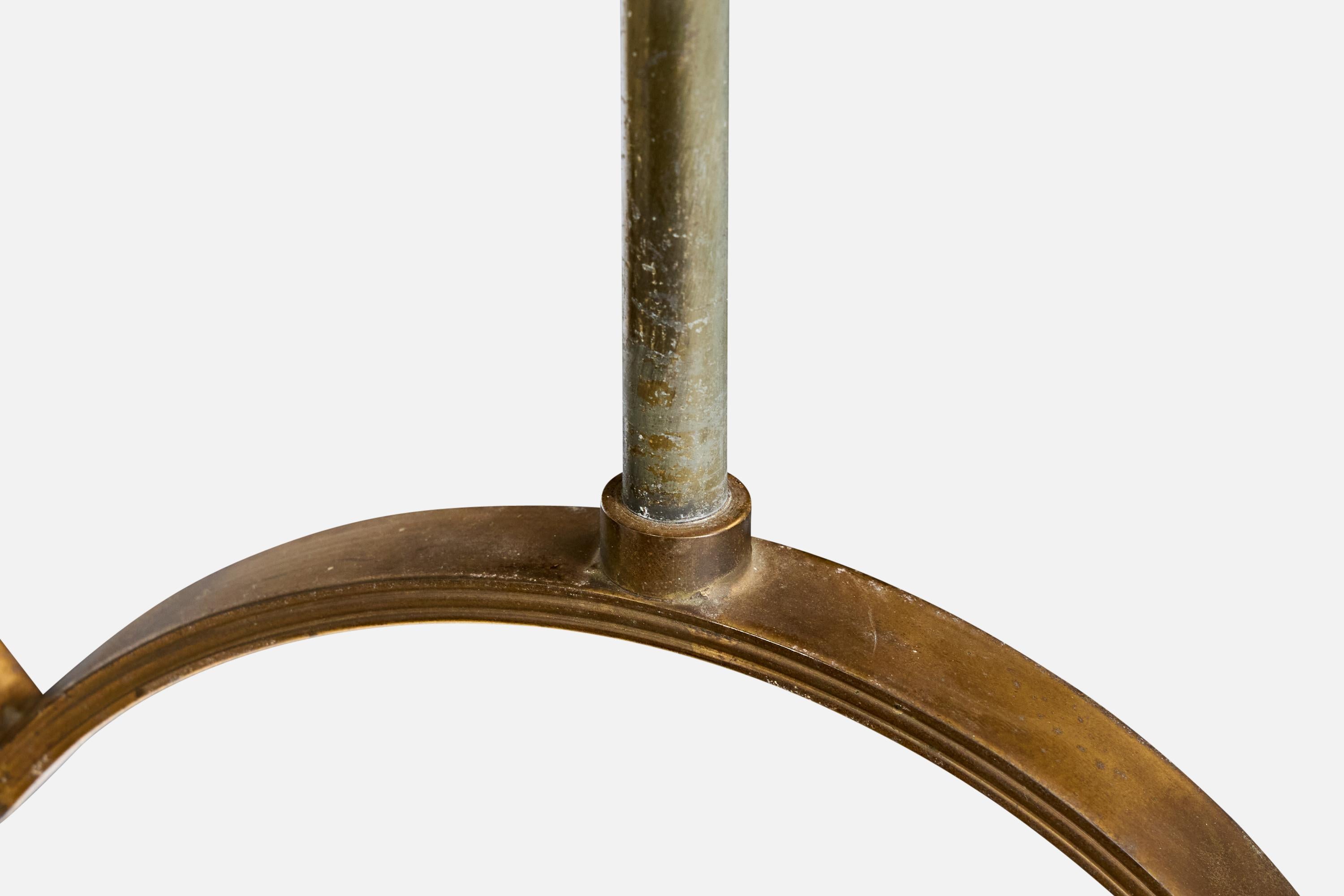 Österreichischer Designer, Kronleuchter, Messing, Glas, Harz, Österreich, 1920er Jahre im Angebot 5