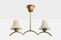 Austrian Designer, Chandelier, Brass, Glass, Resin, Austria, 1920s