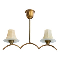 Austrian Designer, Chandelier, Brass, Glass, Resin, Austria, 1920s