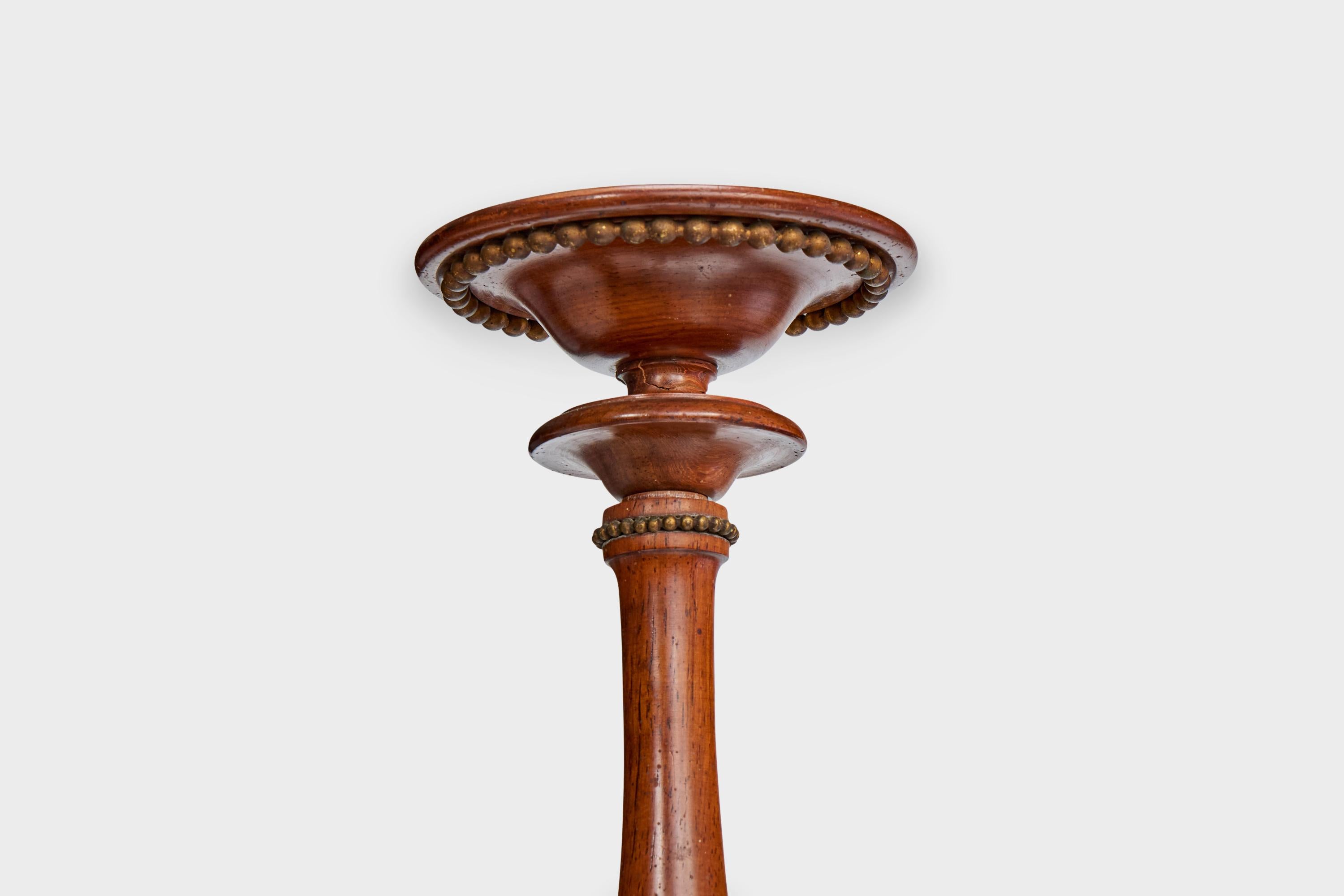 Austrian Designer, Chandelier, Brass, Wood, Austria, 1920s For Sale 8