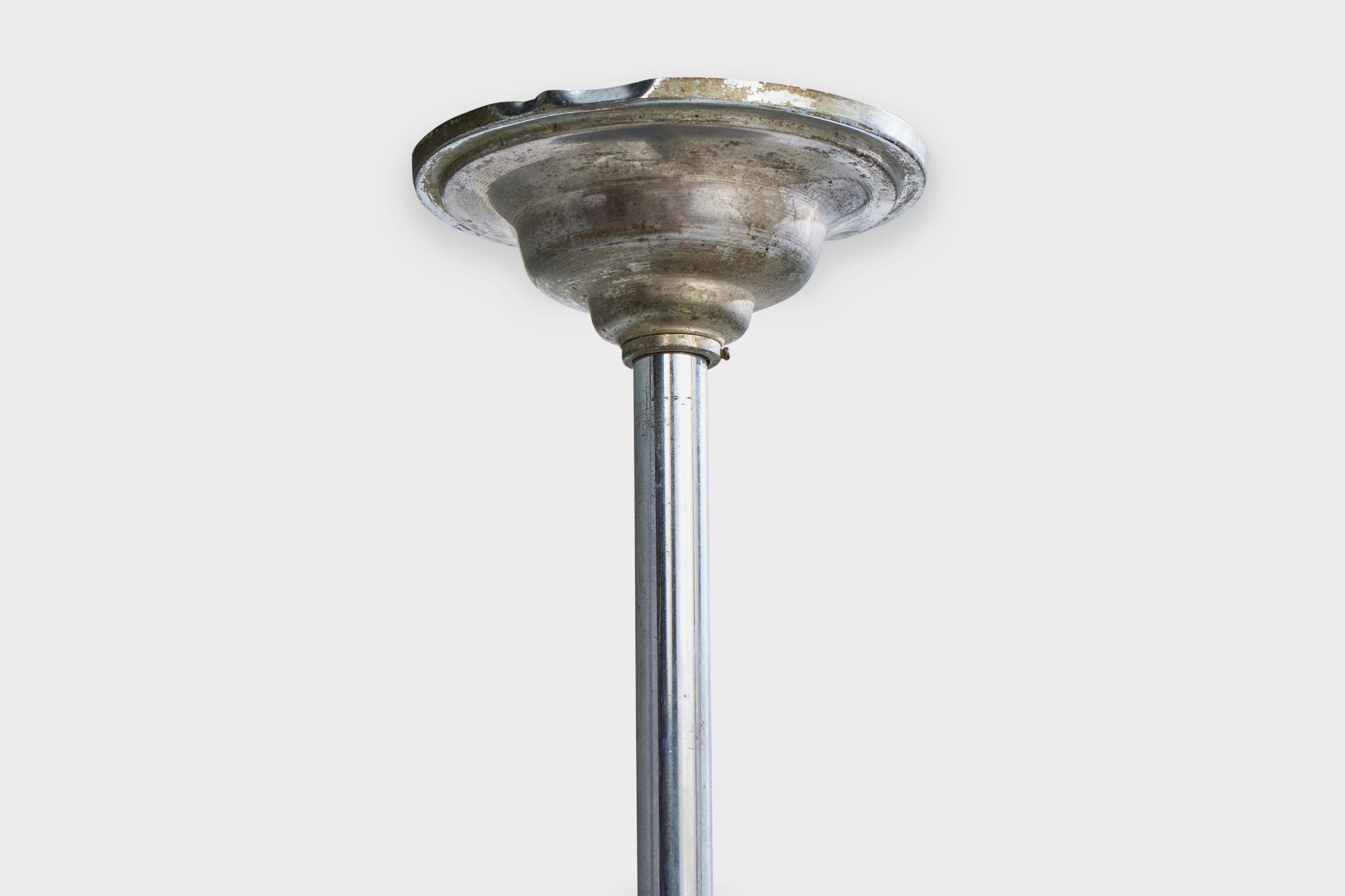 Austrian Designer, Chandelier, Metal, Fabric, Austria, 1920s For Sale 5