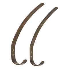 Austrian Designer, Coat Hangers, Brass, Austria, 1940s