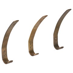 Austrian Designer, Coat Hangers, Brass, Austria, 1940s