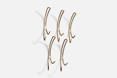Austrian Designer, Coat Hangers, Brass, Austria, 1950s