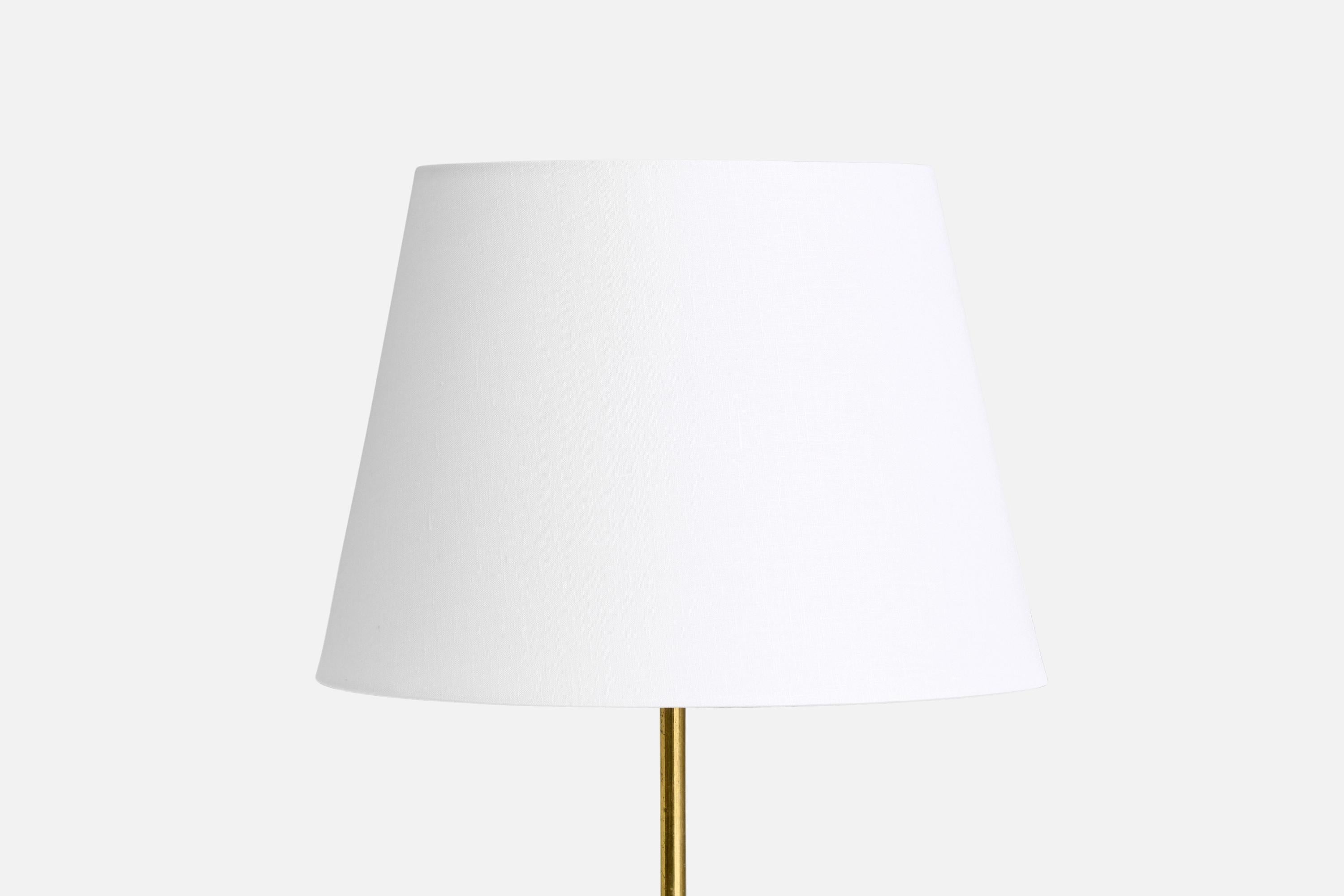 Autrichien Designer autrichien, lampadaire, laiton, tissu, Autriche, années 1950 en vente