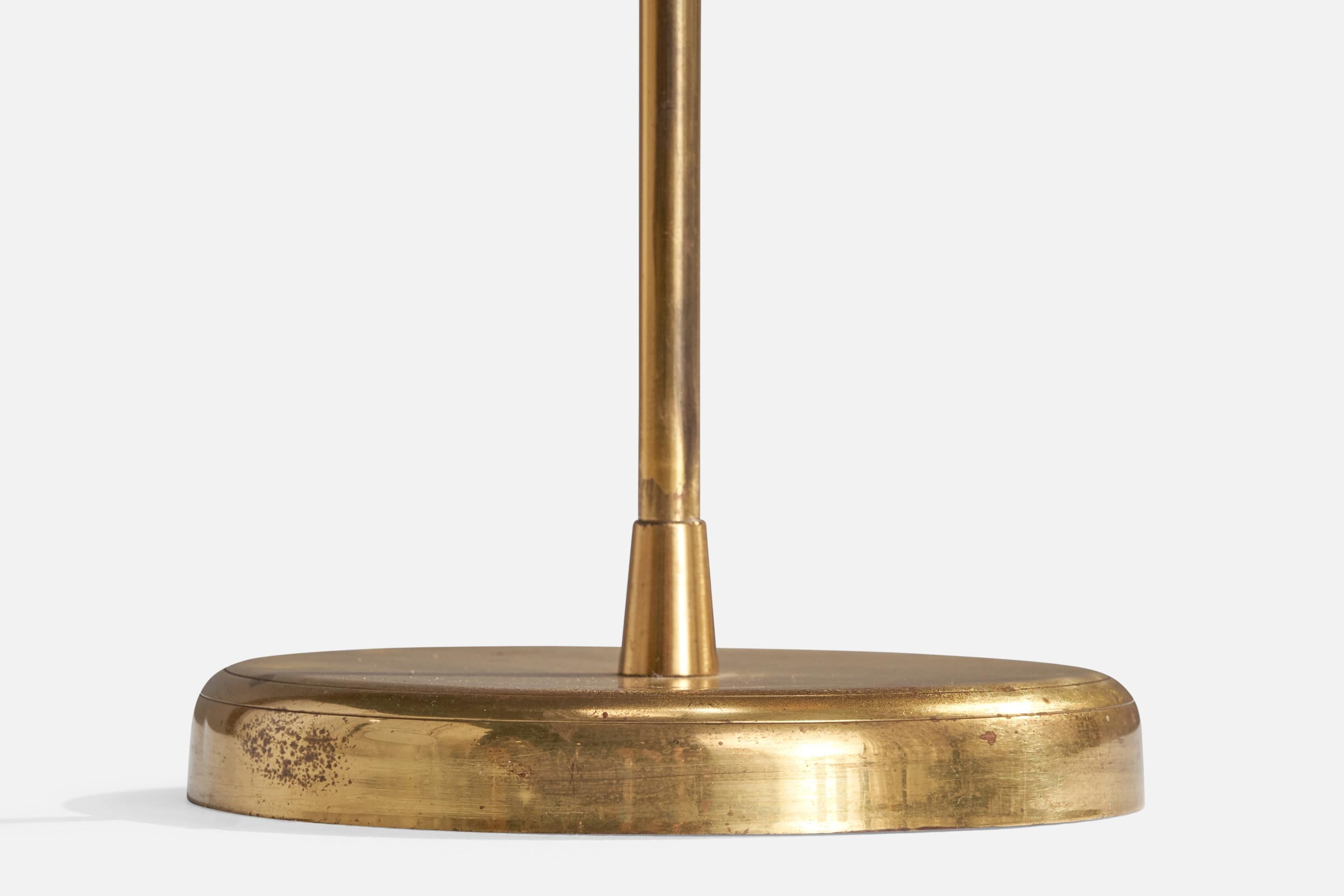 Designer autrichien, lampadaire, laiton, papier, Autriche, années 1940 en vente 3
