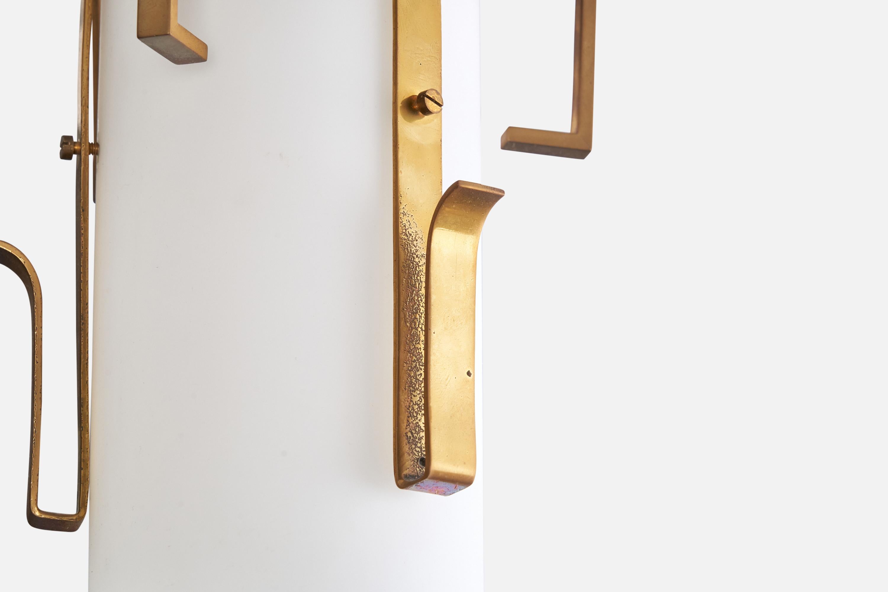 Austrian Designer, Flush Mount, Brass, Glass, Austria, 1950s For Sale 1