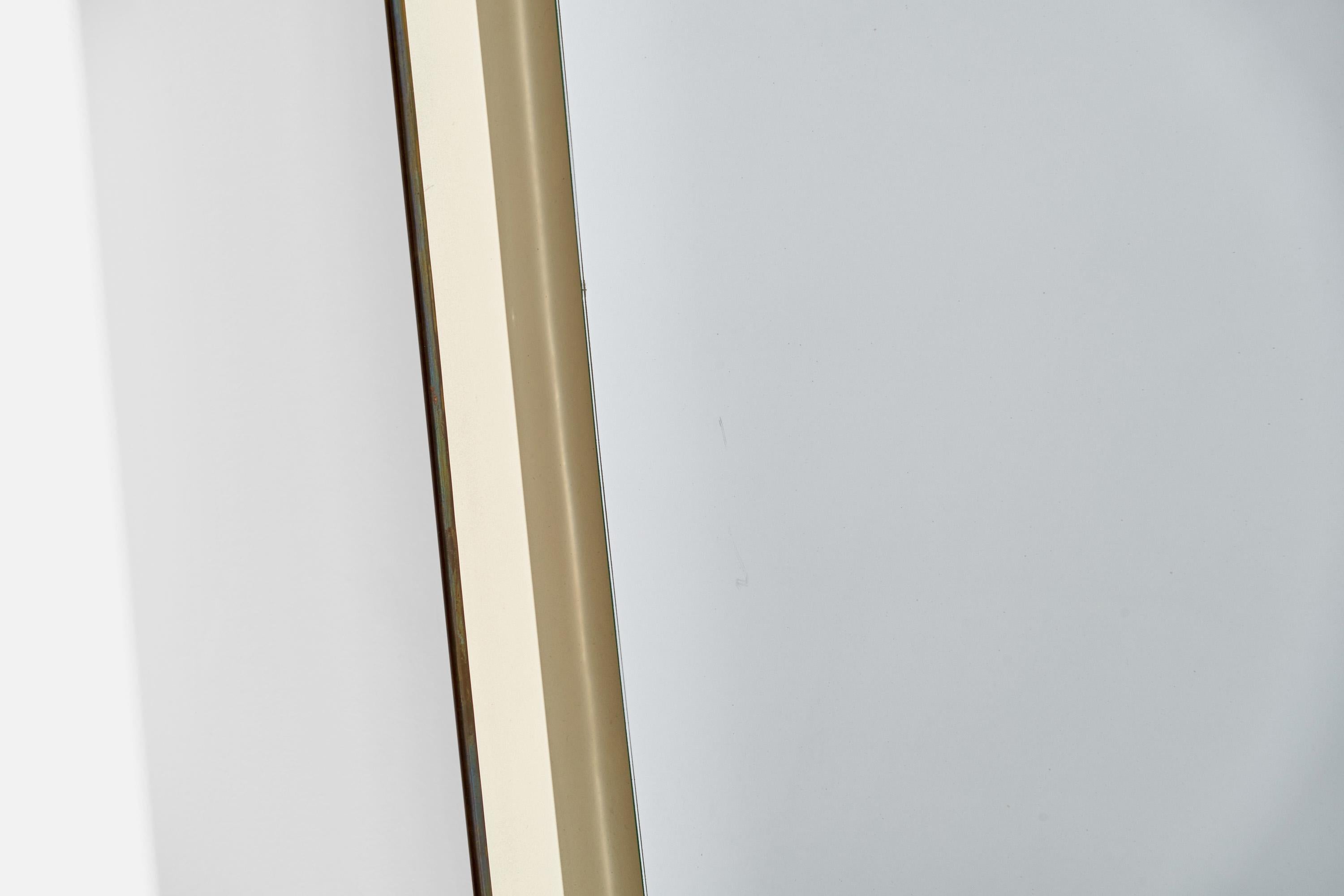 Designer austriaco, specchio da parete illuminato, ottone, metallo, Austria, anni '40 in vendita 1