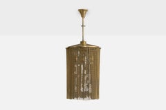 Austrian Designer, Pendant Light, Brass, Austria, 1920s