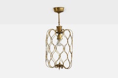 Austrian Designer, Pendant Light, Brass, Austria, 1920s