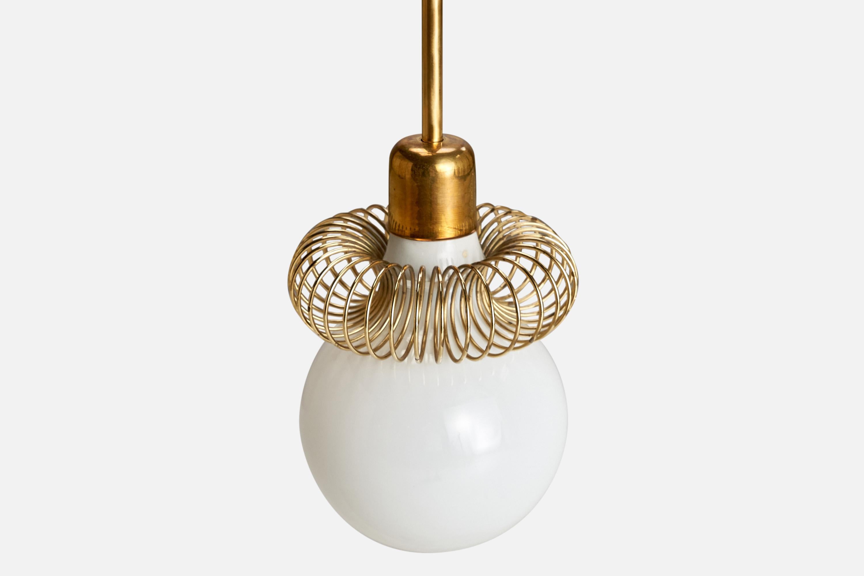 Autrichien Designer autrichien, Design-Light, laiton, verre, Autriche, années 1950 en vente