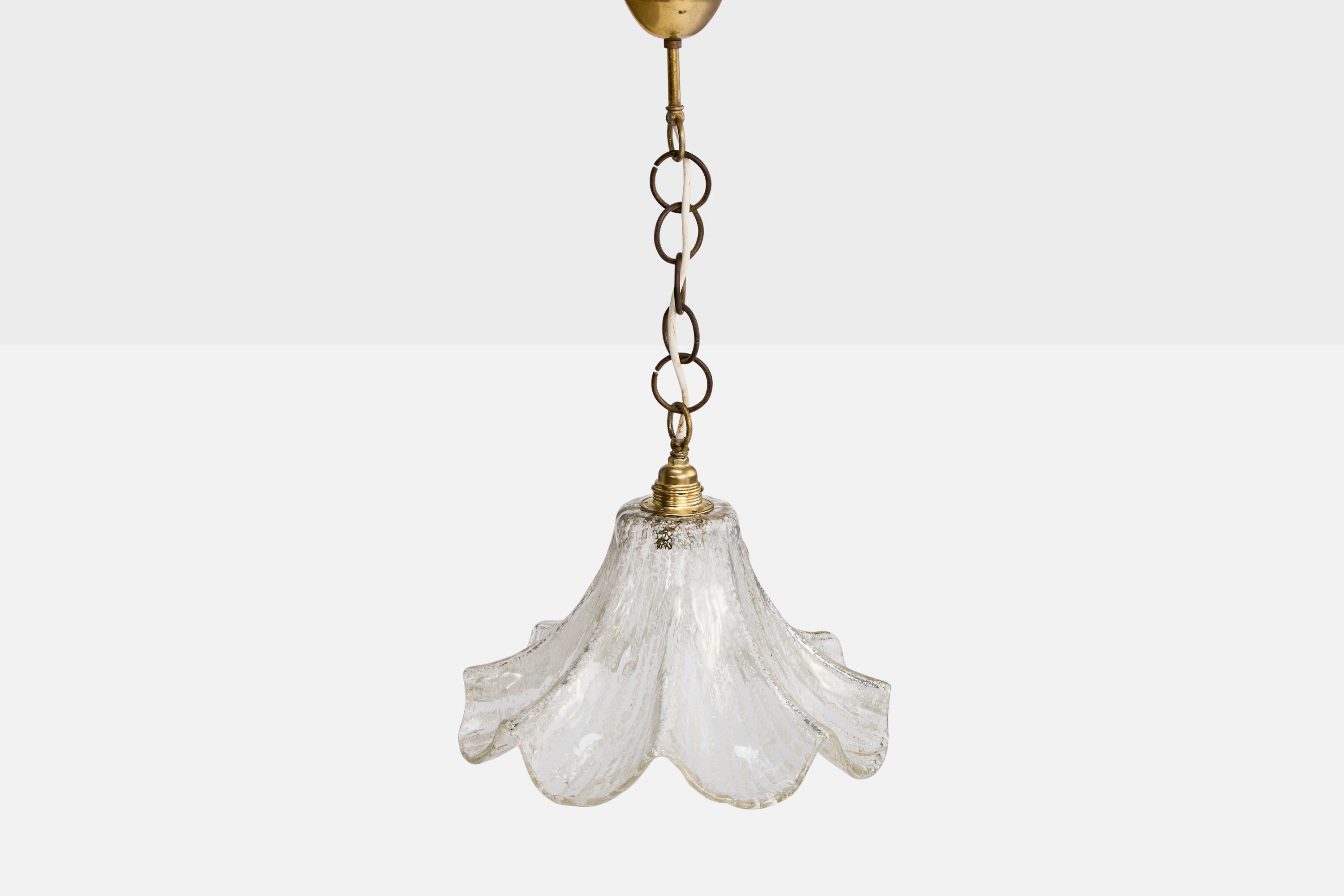 Autrichien Designer autrichien, Design-Light, laiton, verre, Autriche, années 1960 en vente