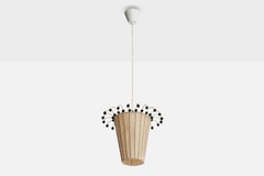 Austrian Designer, Pendant Light, Paper, Metal, Plastic, Austria, 1950s