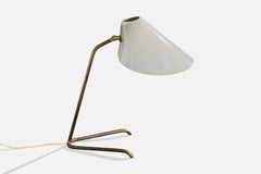 Diseñador austriaco, Lámpara de mesa, latón, acrílico, Austria, años 60