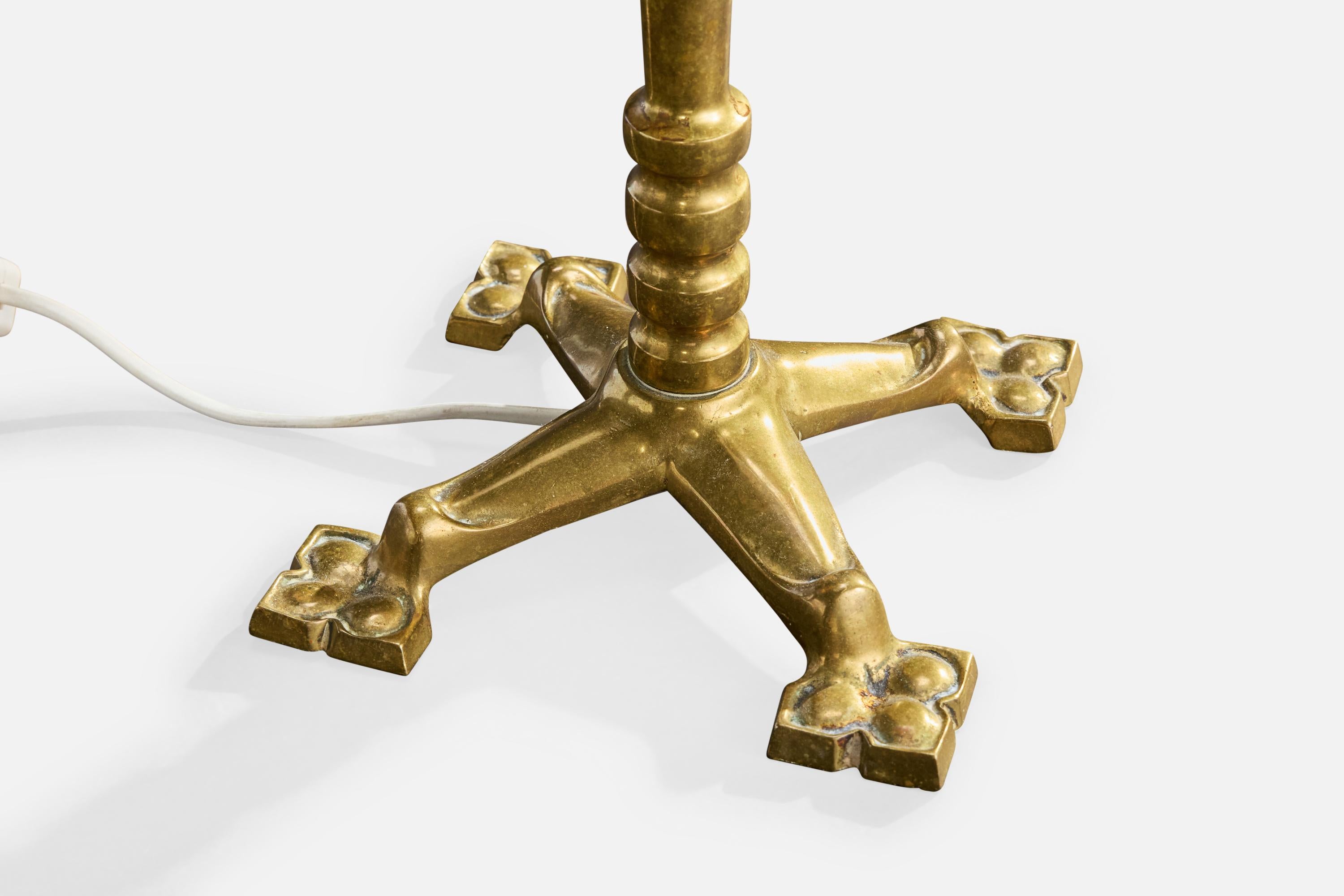 Mid-20th Century Austrian Designer, Table Lamp, Brass, Austria, 1930s For Sale