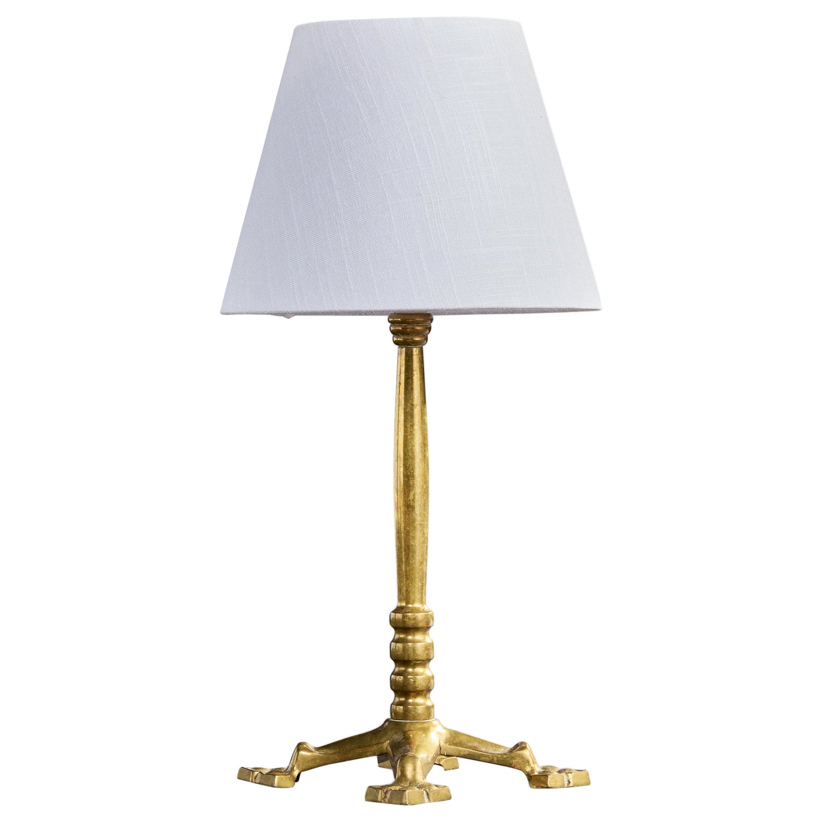 Austrian Designer, Table Lamp, Brass, Austria, 1930s