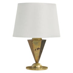 Austrian Designer, Table Lamp, Brass, Austria, 1930s