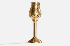Österreichische Designerin, Tischlampe, Messing, Österreich, 1950er Jahre