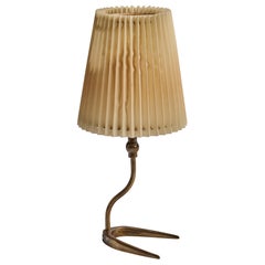 Austrian Designer, Table Lamp, Brass, Austria, 1950s