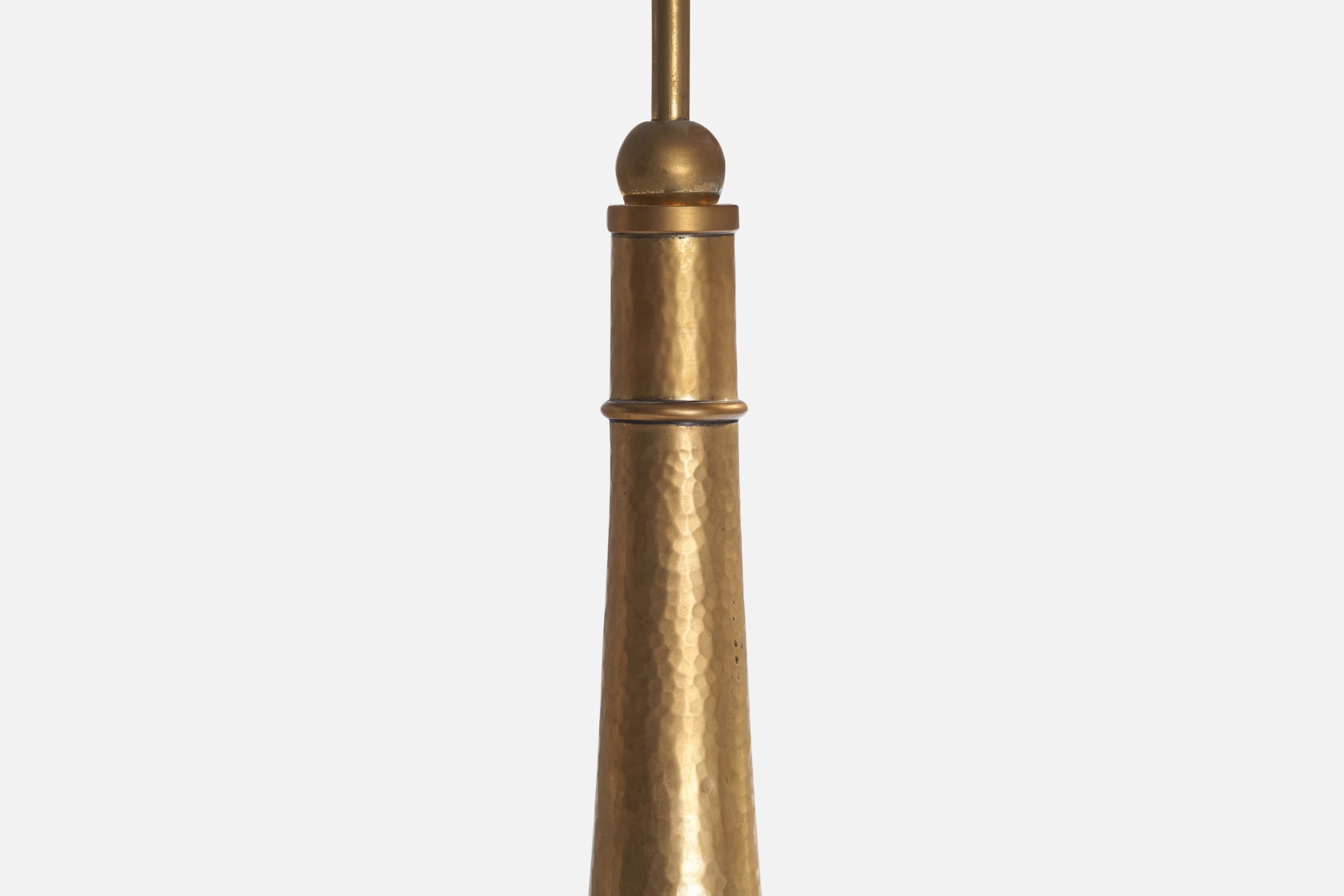 Österreichische Designerin, Tischlampe, Messing, Glas, Österreich, 1920er Jahre im Angebot 1