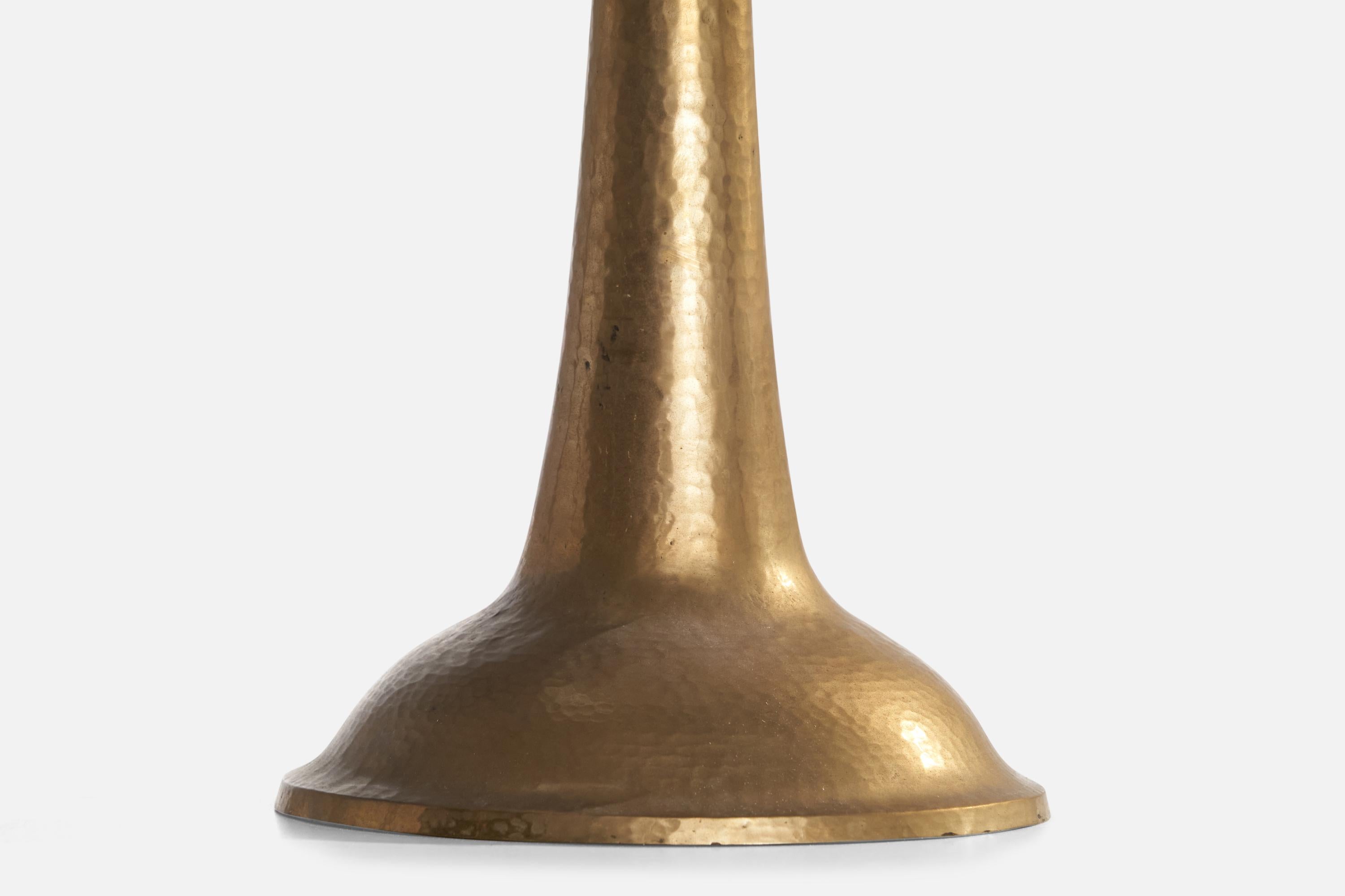 Österreichische Designerin, Tischlampe, Messing, Glas, Österreich, 1920er Jahre im Angebot 3