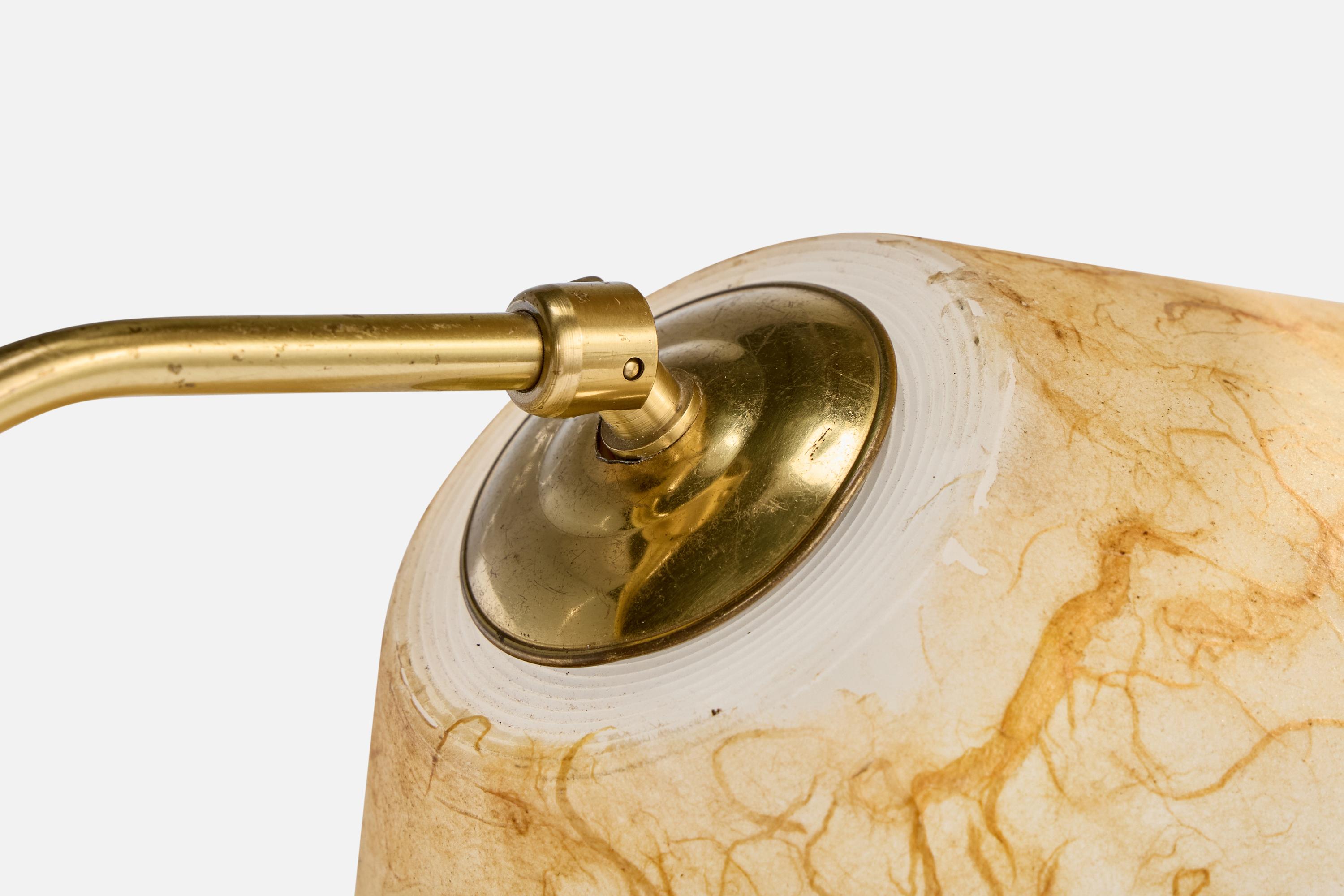 Austrian Designer, Table Lamp, Brass, Resin, Austria, 1950s For Sale 1
