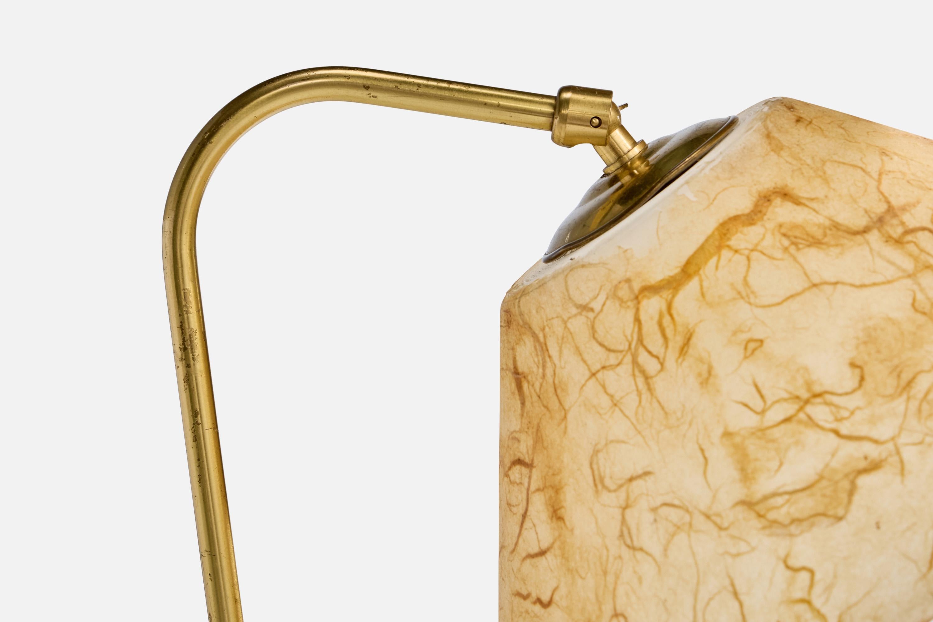 Austrian Designer, Table Lamp, Brass, Resin, Austria, 1950s For Sale 2