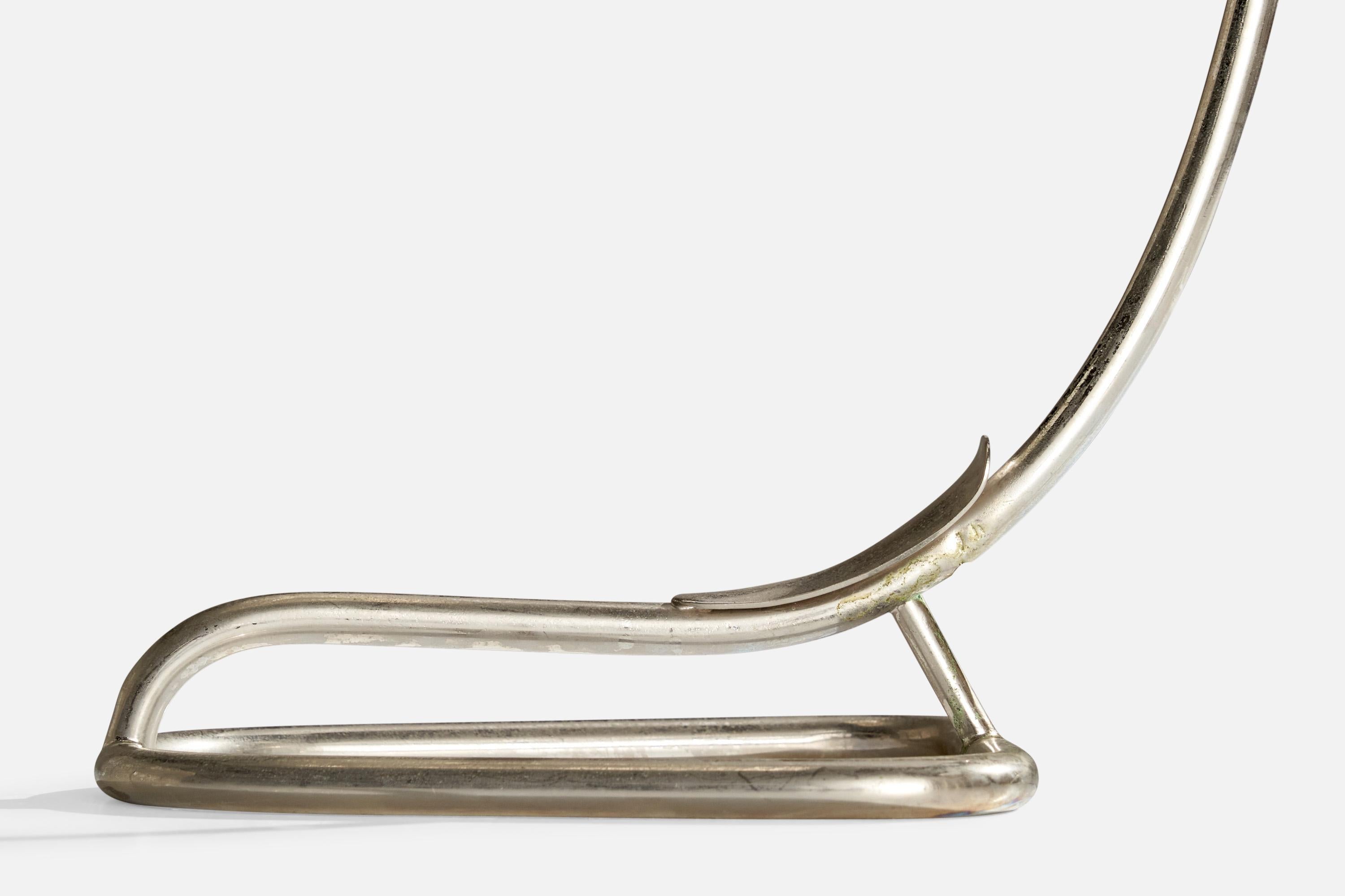 Designer autrichien, lampe de bureau, nickel, verre, Autriche, années 1930 en vente 2